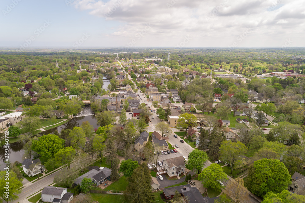 Aerial view of Cedarburg Wisconsin