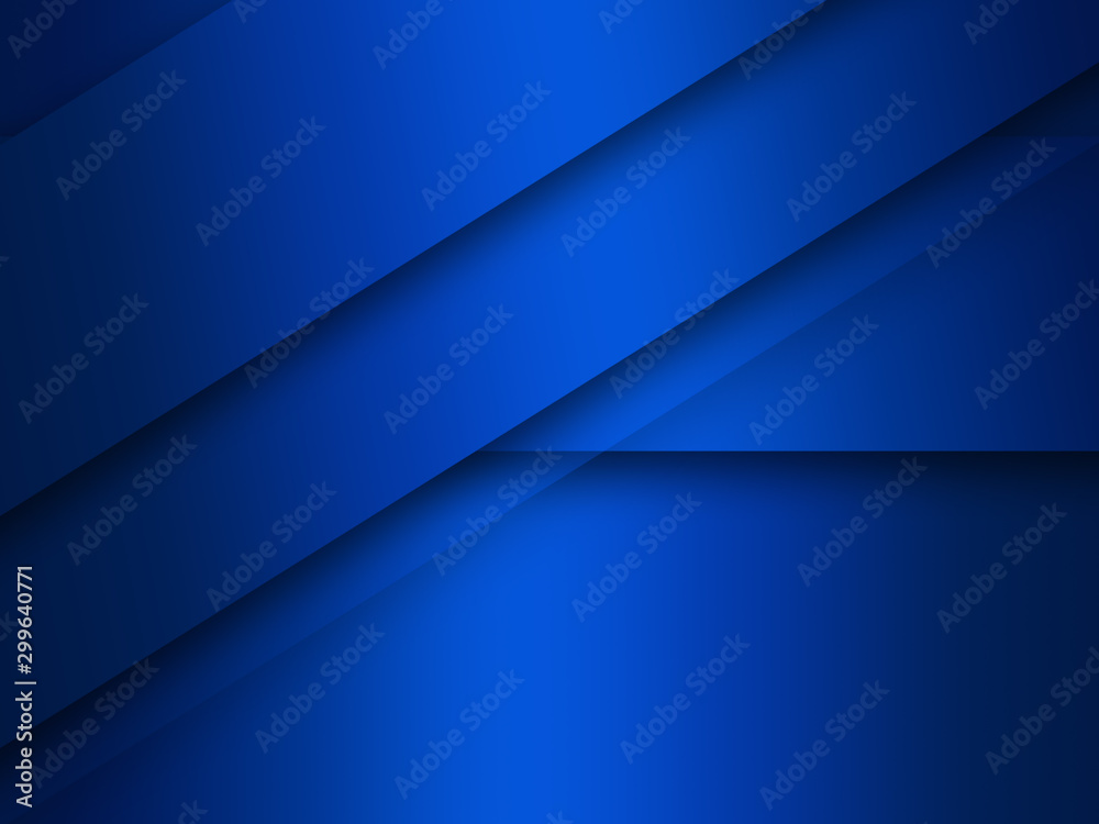 Modern blue background overlap paper with blank space for your text 