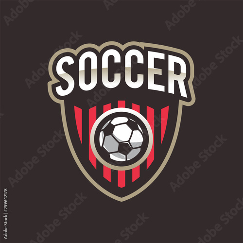 Fototapeta Naklejka Na Ścianę i Meble -  Soccer Logo Badge, American Logo Sports