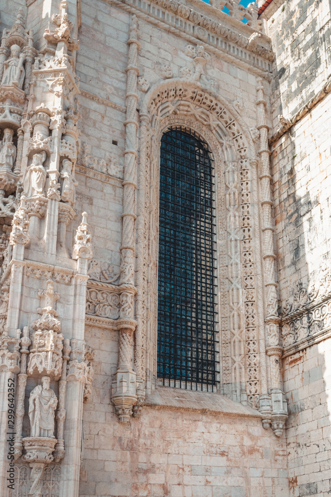 LISBON, PORTUGAL - AUGUST 09, 2019: Monastery of the Jeronimos of Santa Maria of Belem