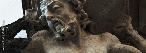Tableau sur toile Fragment of ancient statue of Sisyphus