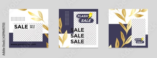 editable social networking post templates. for marketing on social media. frames, stories in puzzles, backgrounds, banners, vector illustration elements