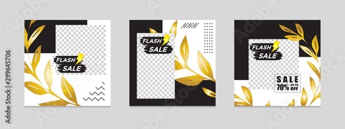 editable social networking post templates. for marketing on social media. frames, stories in puzzles, backgrounds, banners, vector illustration elements