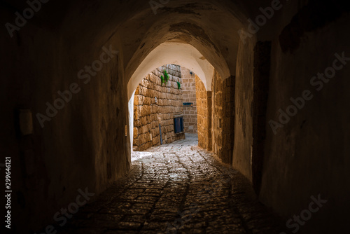 stone street in the old city of Israel