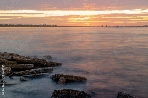 sunset over sea