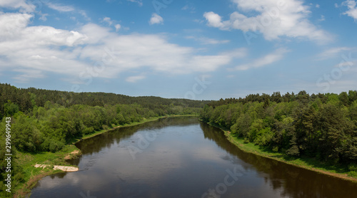 landscape with river and blue sky