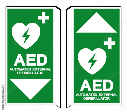 AED Automated External Defibrillator Symbol Sign, Vector Illustration, Isolate On White Background Label .EPS10