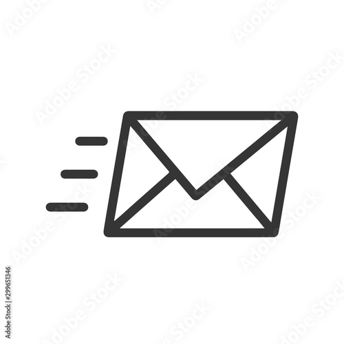 email icon, vector black and white envelope icon. Simple envelope icon image for print, web isolated on white background. Envelope icon for apps. Vector graphic envelope design element. Clipart