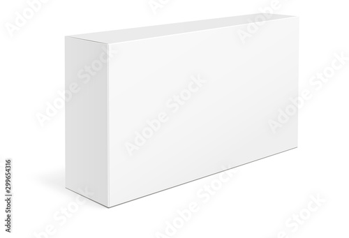White Product Cardboard Package Box Mock Up  Isolated On White Background. Mockup of  Packaging Box for your design. Vector illustration
