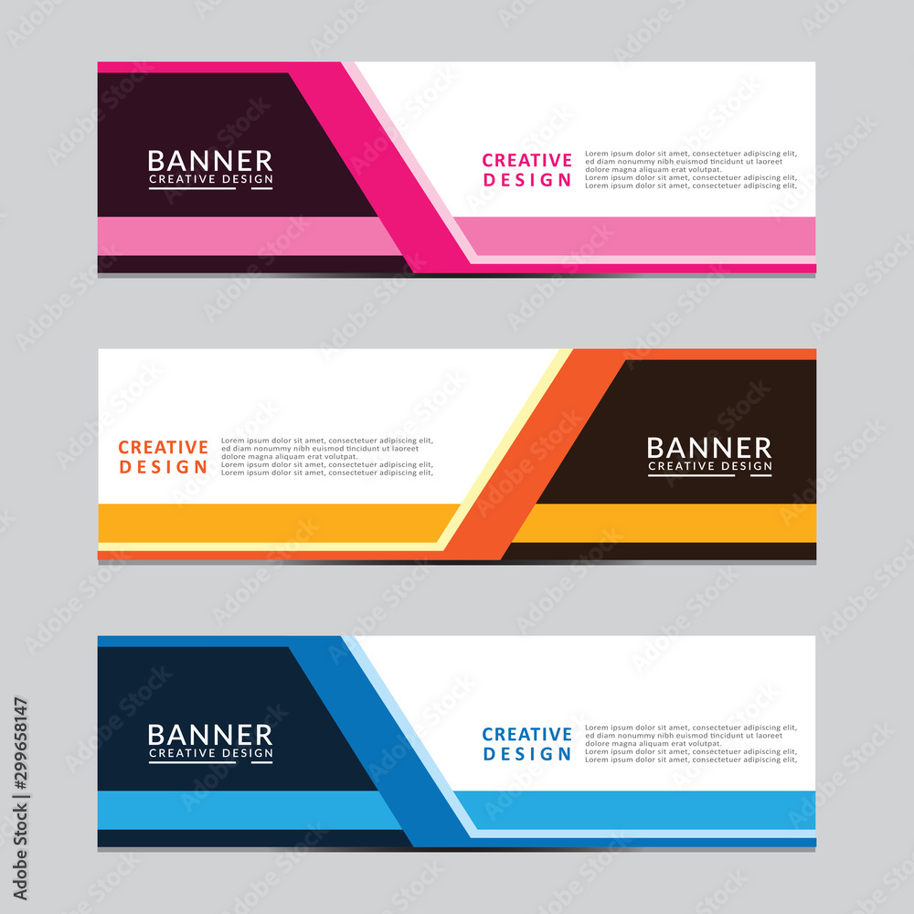 Vector abstract geometric design banner web template. Modern design. Vector illustration