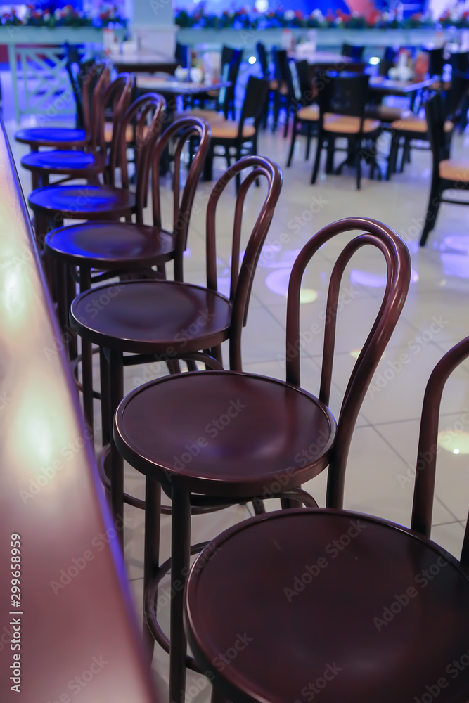 Bar stools at the bar