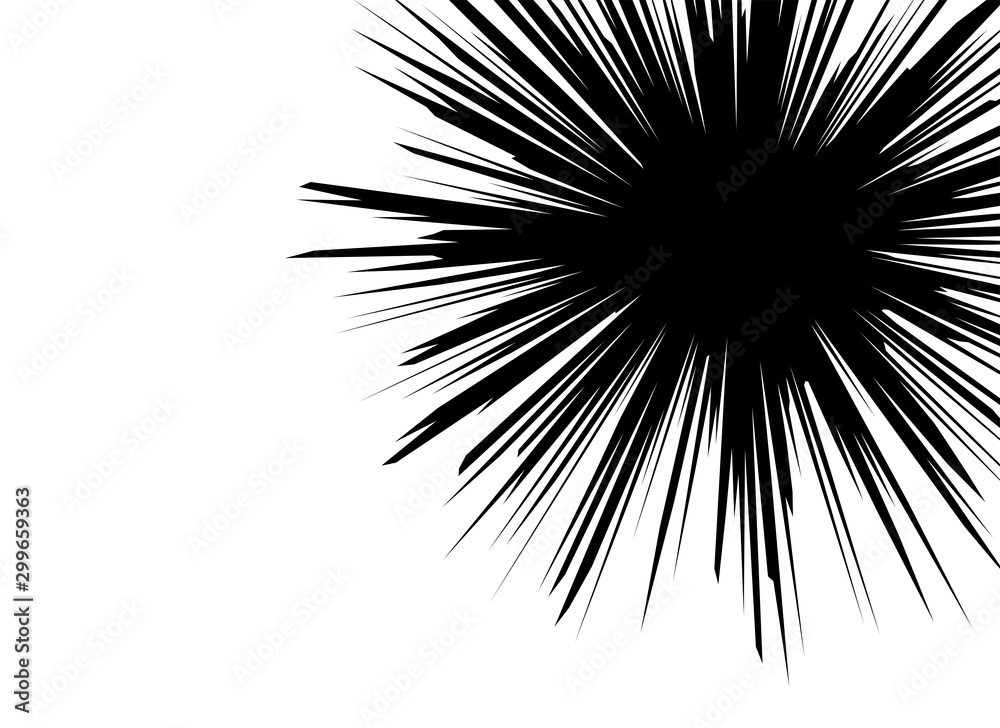 Obraz premium 背景：集中線 漫画 コミック 白 ホワイト