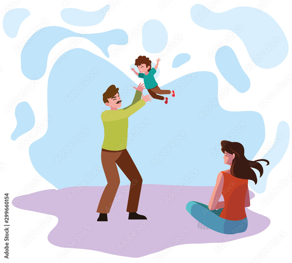 Father and mother with son vector design Father and mother with son vector design