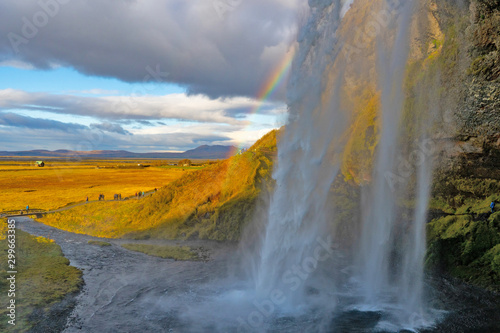 Fototapeta Naklejka Na Ścianę i Meble -  Waterfall view in Iceland, Iceland waterfall