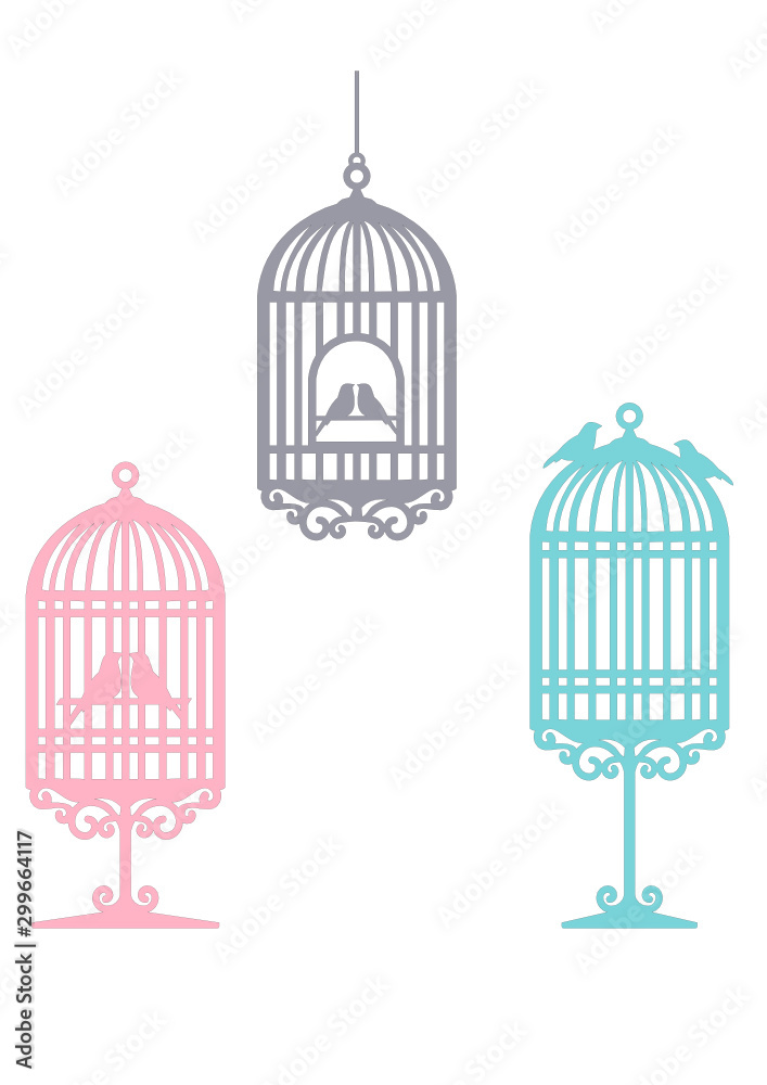 Bird cage set