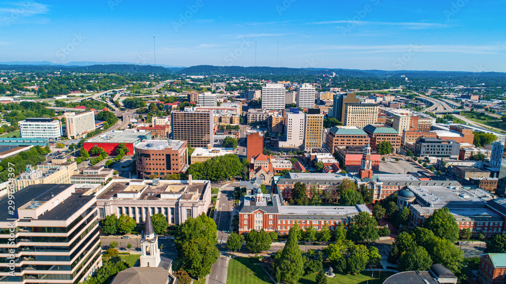 Downtown Knoxville Tennessee TN Skyline Aerial