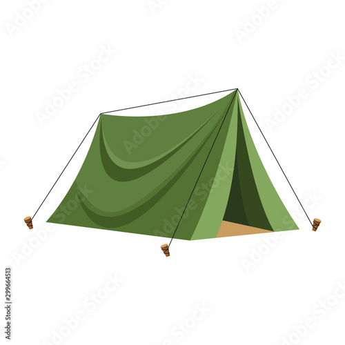 camping tent icon, flat design photo