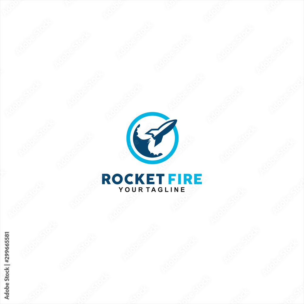 Simple Rocket logo template design icon
