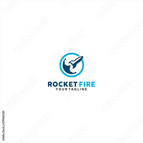 Simple Rocket logo template design icon