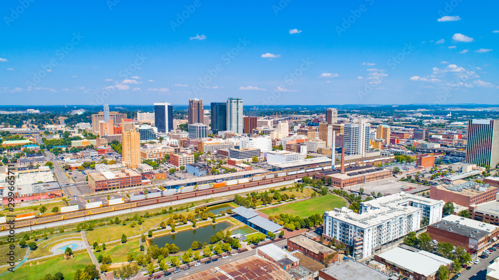 Birmingham, Alabama, USA Downtown Skyline Aerial Panorama
