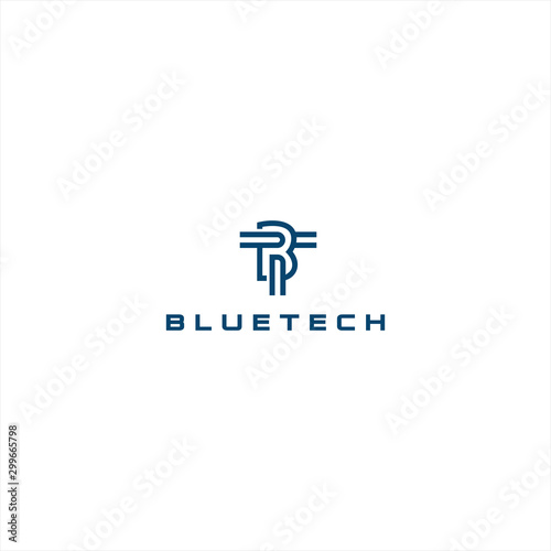 Blue Tech Logo Template Design