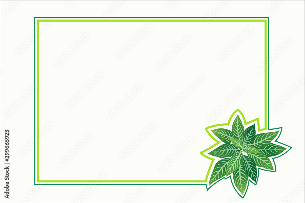 Frame graphic close up of green leaves. Frame graphic close up of green leaves.