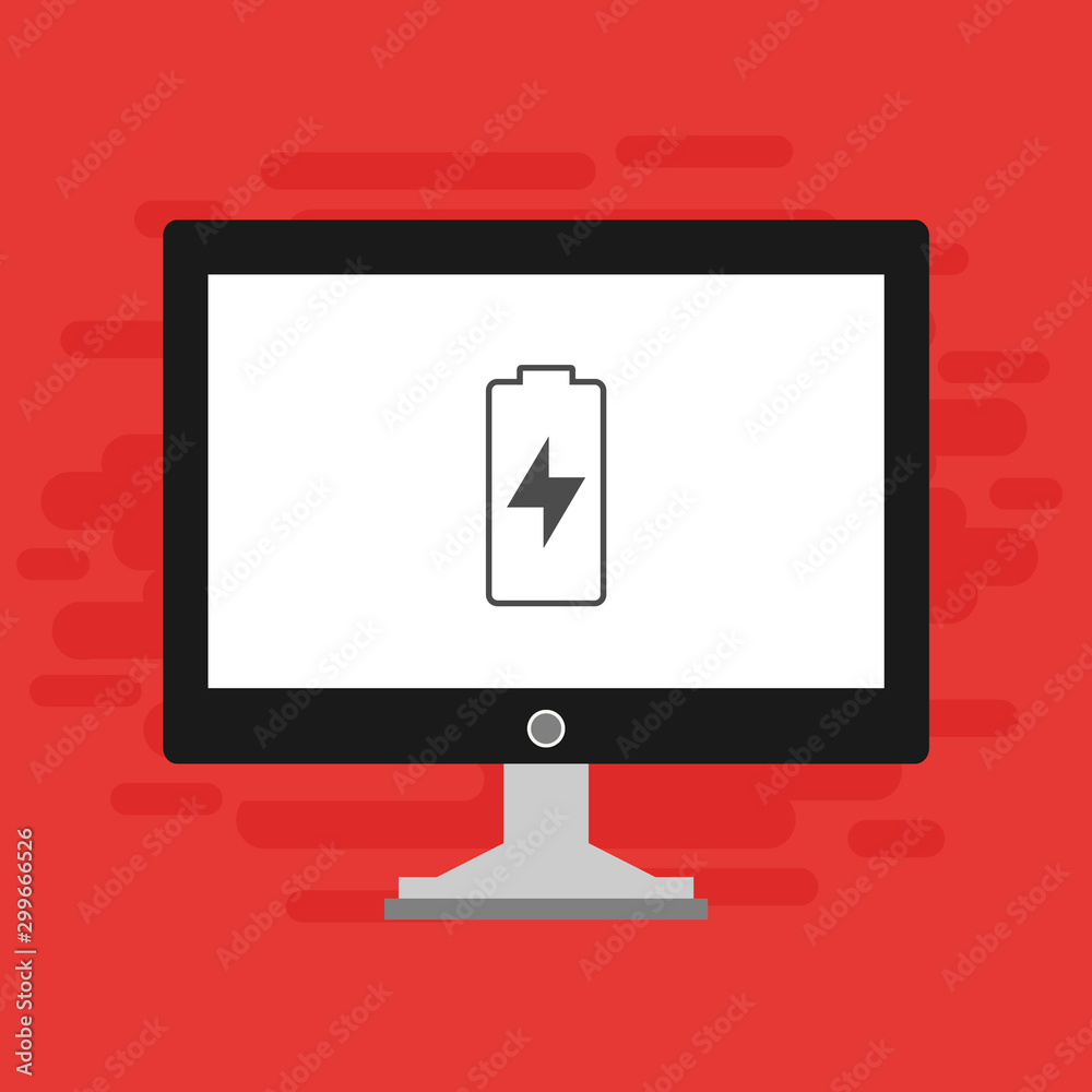 laptop with Battery Charging Icon Vector Illustration template