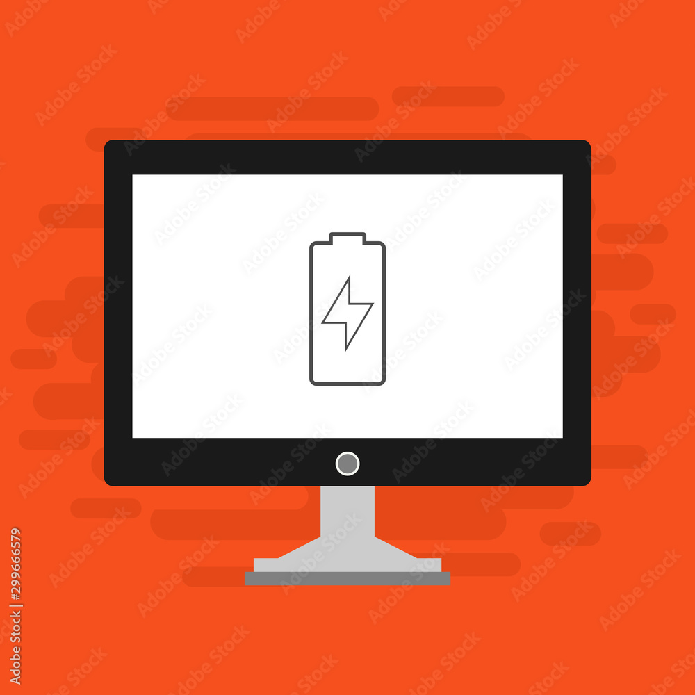 laptop with Battery Charging Icon Vector Illustration template