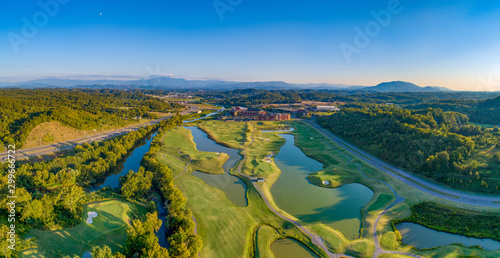Sevierville, Tennessee, USA Drone Skyline Panorama photo