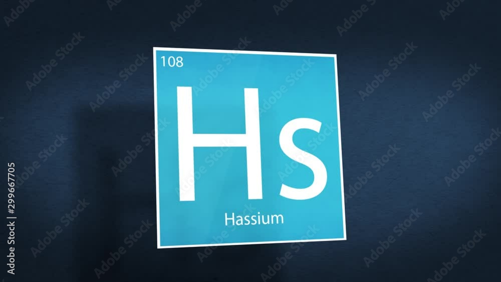Periodic Table of Elements Cinematic Animated Series - Element Hassium hovering in space Periodic Table of Elements Cinematic Animated Series - Element Hassium hovering in space