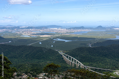 View of Baixada Santista from the top of Serra do Mar photo