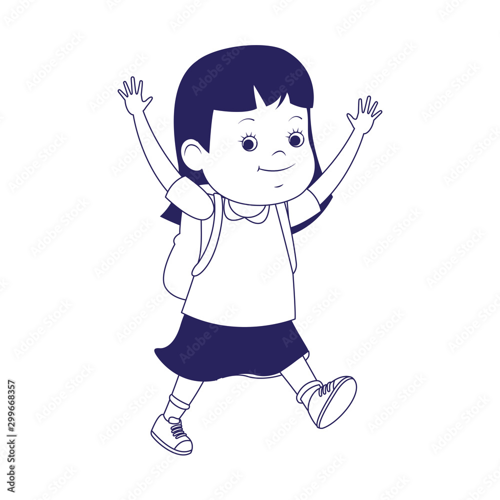 cartoon excited little girl icon cartoon excited little girl icon