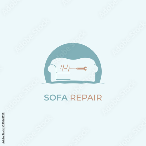 Sofa furniture logo isolated. Chair vector image