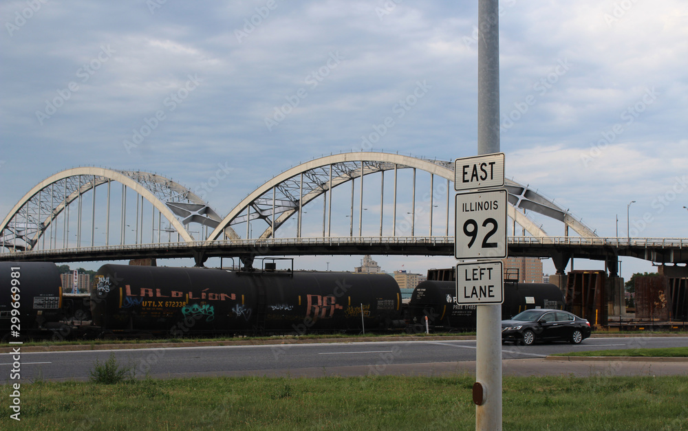 Obraz premium Memphis Bridge Downtown