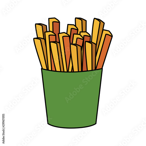 french fries box icon, colorful design
