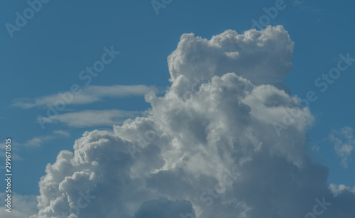 Towering White Cumulonimbus Thunderstorm Cloud Formation. © ttrimmer
