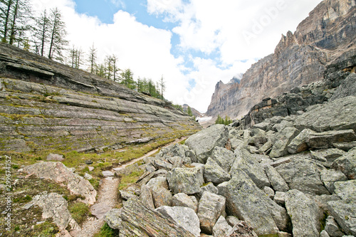 Hiking at Lake O’Hara area in Yoho national park photo