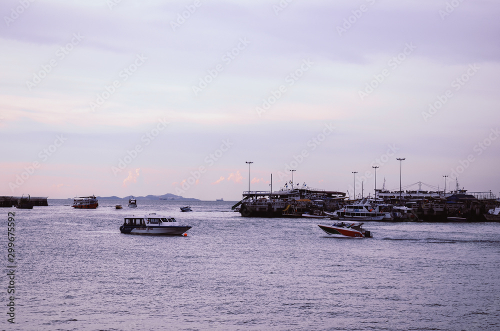 A boat floating on the sea