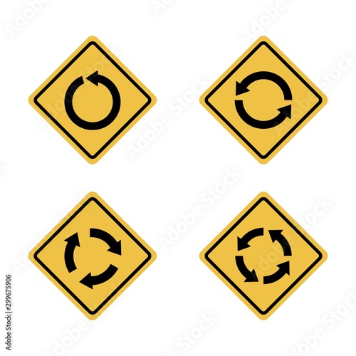 Set road sign circulation symbol vector concept with flat graphic design