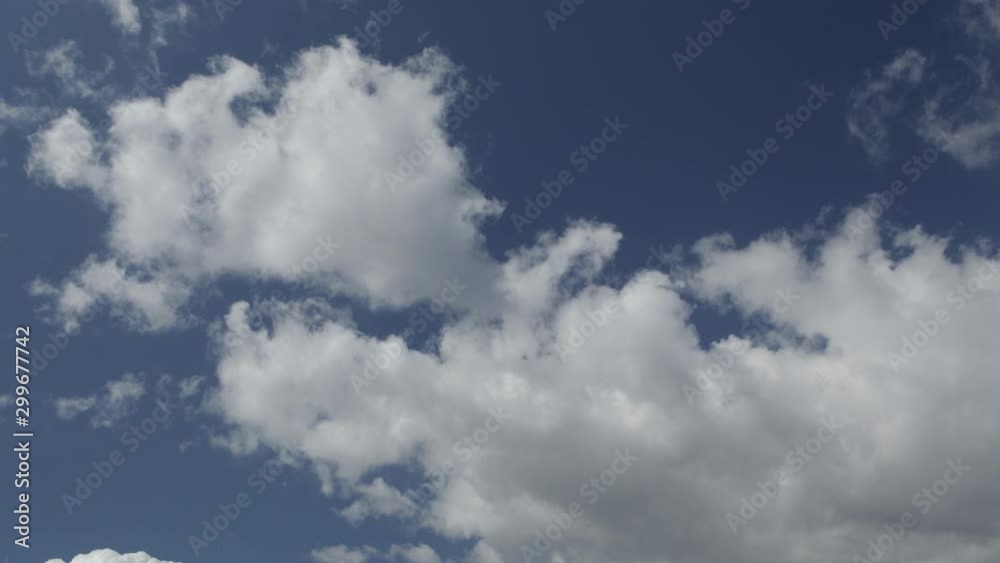 Time lapse of light summer clouds drifting across the sky