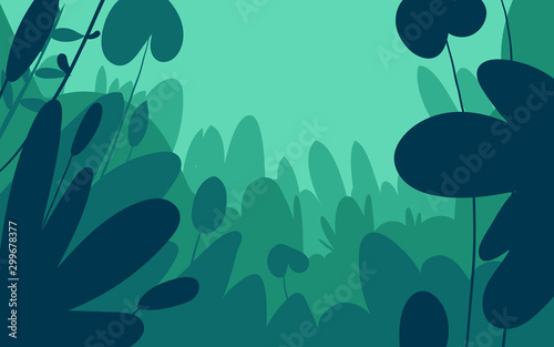 Green forest silhouette nature landscape abstract background flat design.Vector illustration.