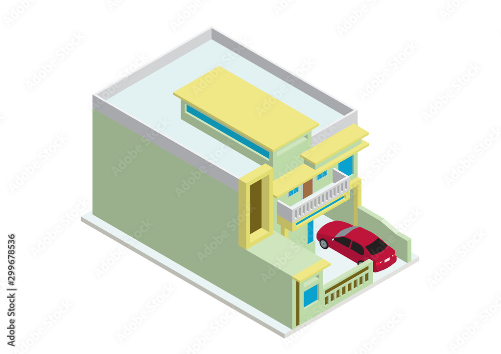 isometric modern house isometric modern house