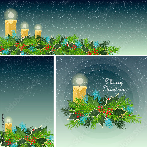 Christmas poster. set of Christmas greetings. posters and postcards
