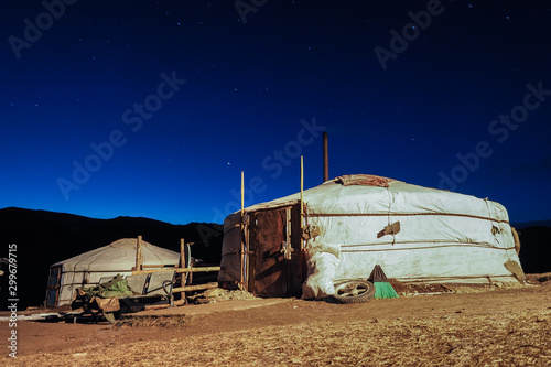 Mongolian Ger night landscape © Jef Milano