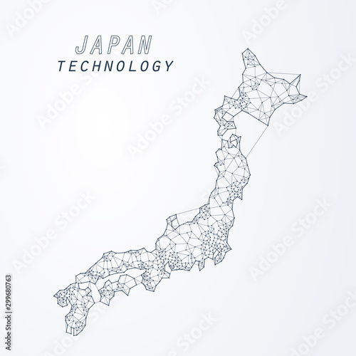 Obraz na płótnie Abstract of world network in Japan w salonie