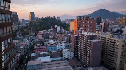 Seamless loopable 24 hours timelapse of the city of Santiago de Chile photo