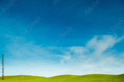amazing beautiful sky and hills covered green grass