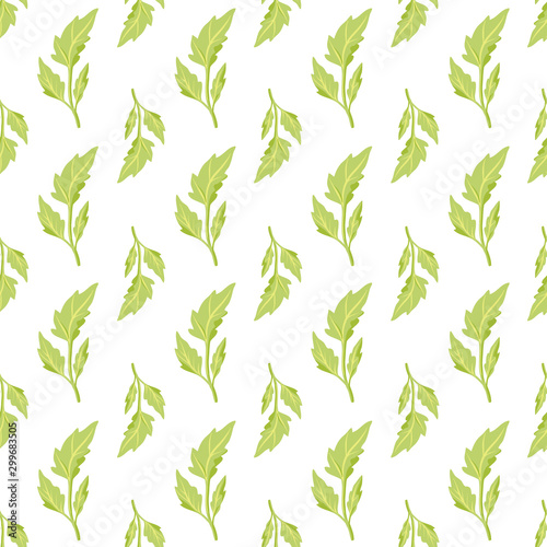Fototapeta Naklejka Na Ścianę i Meble -  Vector petal green leafs stripes seamless pattern