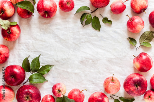 Red Apples on White Fabric