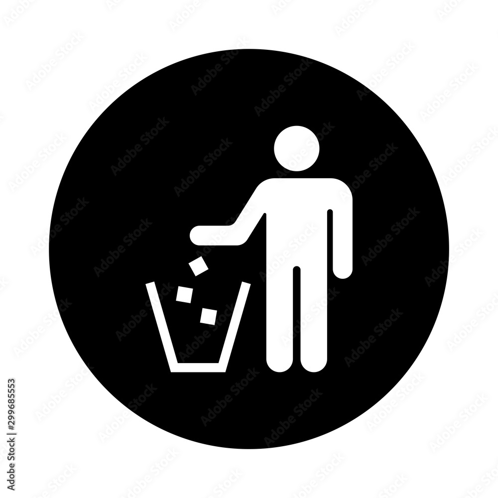 throwing garbage icon sign vector throwing garbage icon sign vector